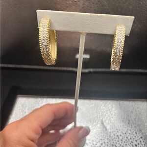 Elegant Gold and Sterling Silver Hoop Earrings.